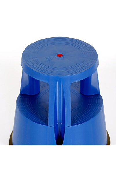 Karlobi Mavi Tekerlekli Tabure - | Kaydırmaz | - | Basamaklı | - | Devrilmez |