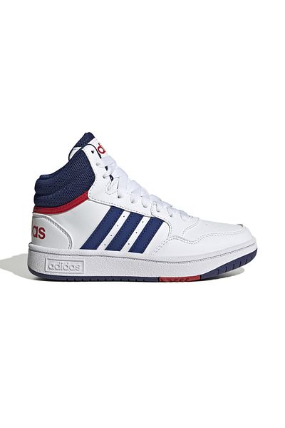 adidas Obruče 3.0 Mid K - Mladé bílé boty pro volný čas GZ9647