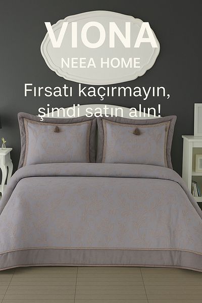 NEEA HOME Viona Double Bed Cover Set 260X260Cm Dowry Jacquard Bedspread Polyester Fiber Filling