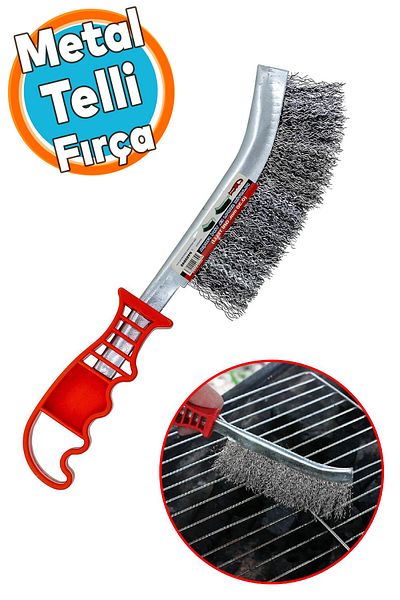 NZB Metal Wire Brush Plastic Handle Dirt Rust Brazier Barbecue Grill Multi-Purpose Cleaning Brush 30 mm