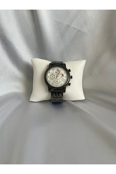 QUARTZ Black Steel Shi Cord White Stylish Dial Classic Men's Watch