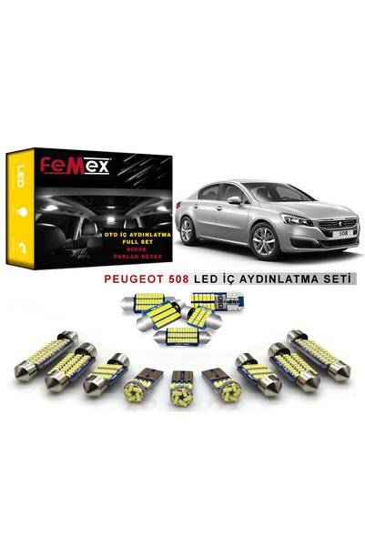 FEMEX Peugeot 508 LED İç Aydınlatma Ampul Seti FEMEX Parlak Beyaz Led