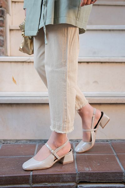 LOCCO Women's Leg Piece Raw Trousers Cream