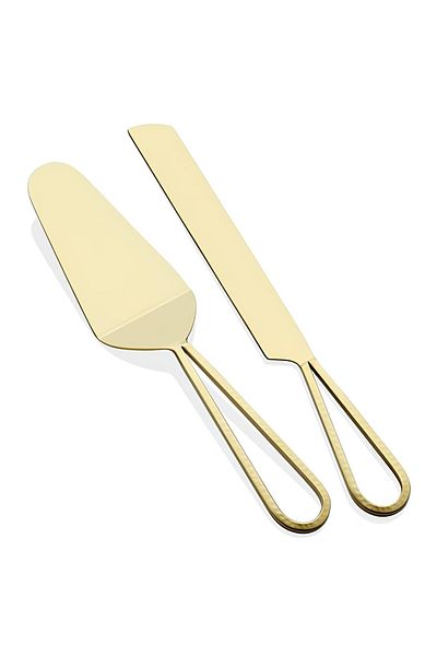 The Mia Stillo Gold 2 Piece Cake Serving Set Ckb186