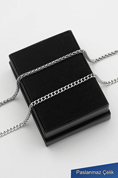 TREND COLLECTİON سوار رجالي كلاسيكي من الفولاذ المقاوم للصدأ A+ فضي كلاسيكي 3...