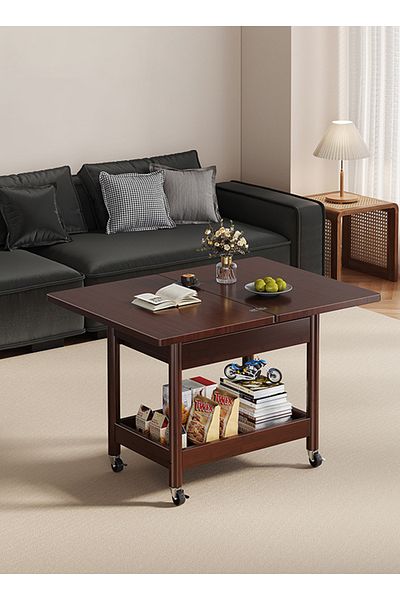 sharpdo Sofa Side Table with Wheels,Coffee Table for Living Room Trolley Rack, Side Cabinet 64*53*53CM