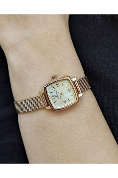 Daniel Klein Dke.1.10844 Straw Cord Roman Numeral Square Dial Women Wrist Watch