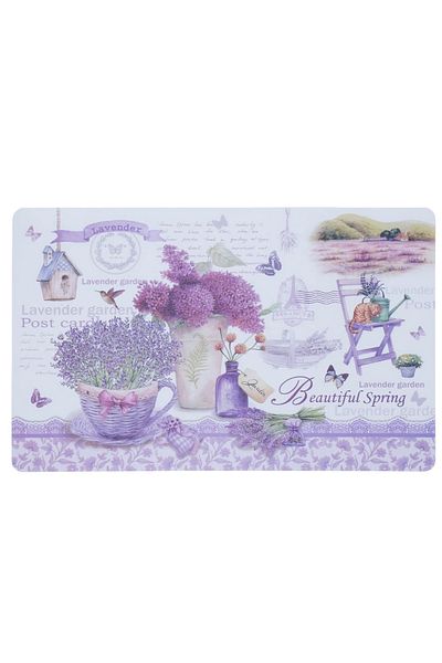 PUFO Set suporturi pentru pahare și farfurii pentru servirea mâncării, model Pufo Beautiful Lavander, 6 piese