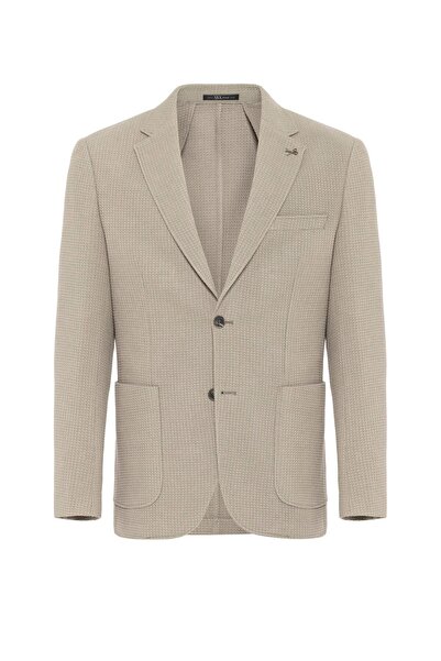 SÜVARİ Haki Slim Fit Desenli Mono Yaka 6 Drop Ceket