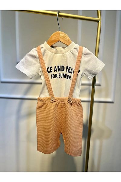 baume clothes Milky Brown Baby Boy Waffle Salopet