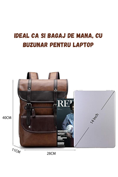 Versatyx Multifunctional Laptop & Travel Backpack, Vegan Leather Exterior, Multiple Pockets