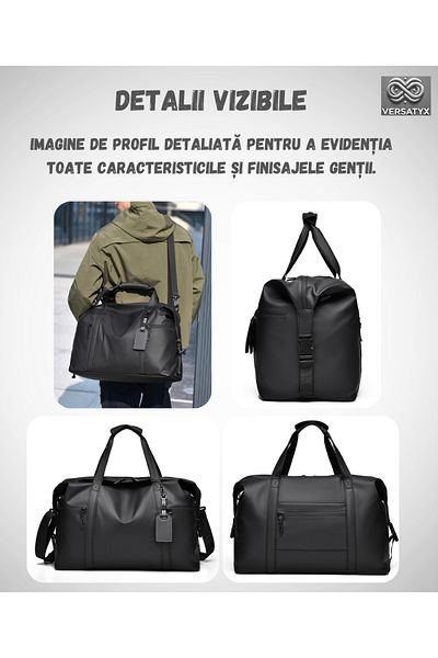 Versatyx Geantă de umăr pentru călătorii și sport, impermeabilă, cu buzunare multiple