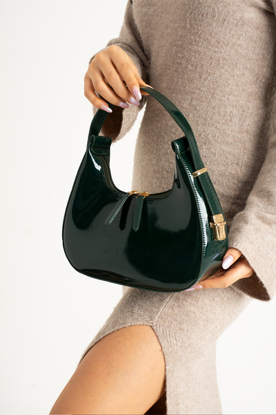 Reddington Дамска лачена кожена франзела Чанта с череши и затваряне с цип Чан...