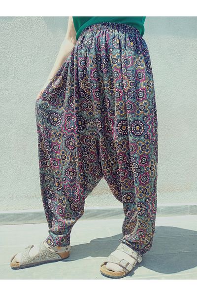 hoaryage Combed Fabric Floral Patterned Baggy with Pockets 100% Cotton for Thin Women