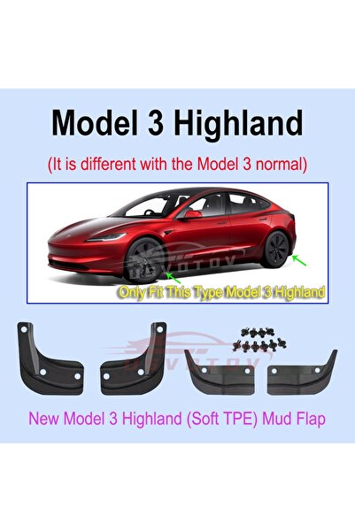 Choice Model 3 Highland Mud Flaps for Tesla Model Y Model 3 Highland 2025 2024 Splash Guard Fender No Drill