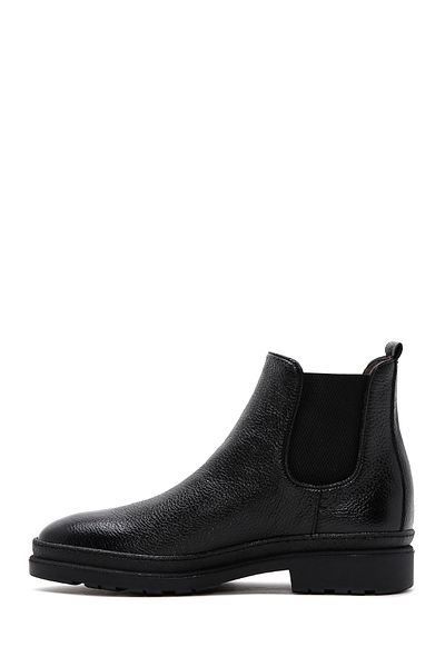 Derimod Men's Black Leather Casual Chelsea Boots 24Wfd6017Ft