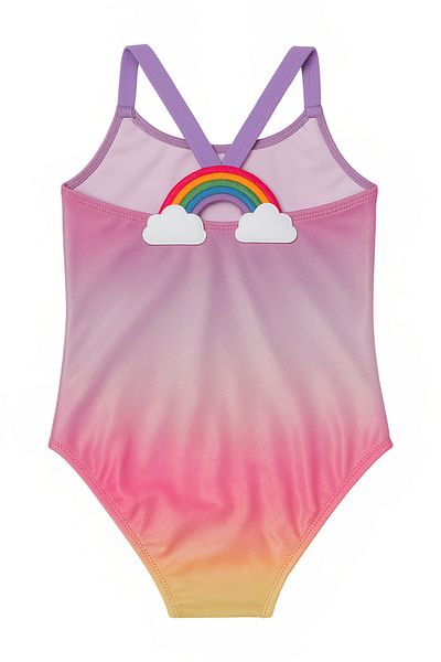 Katia&Bony Girl's Unicorn Back Detailed Swimsuit Multicolored