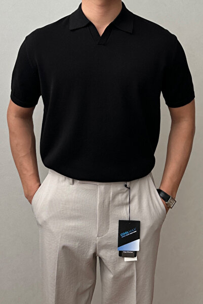 COOL TARZ Ανδρικό πλεκτό μπλουζάκι με κοντό μανίκι με λαιμόκοψη πόλο