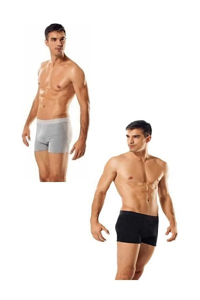 Tutku Ανδρικό Elastane Lycra Boxers 3 Μαύρο + 3 Γκρι 6 Pack Abani Classic