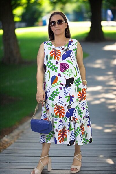 yagmurberen Japanese Sleeveless Skirt with Pockets Bumbums Cotton Viscose Plus Size Dress