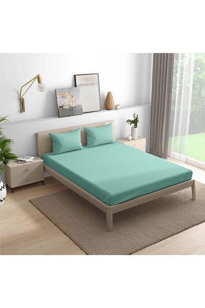Sonia-home Bed Cover And 2 Pillowcases, With Elastic, , 2 Persons, Uni, 160x200cm, Aqua