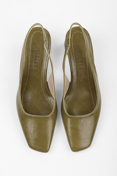 Shoeberry Women's Vinte Oil Green Skin Blunt Toe Stiletto