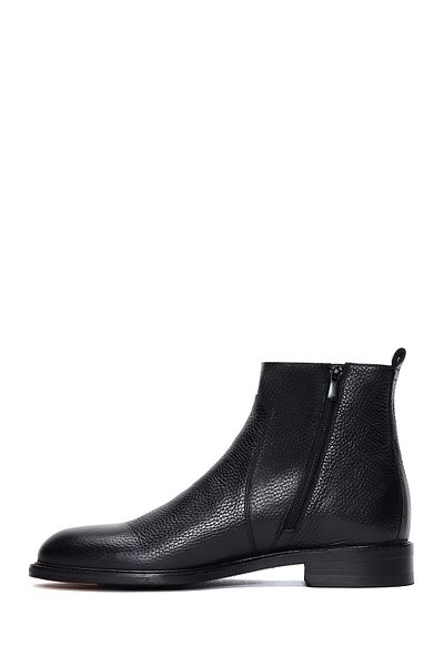 Derimod Black Leather Men's Casual Boots - Zippered, 24wfd6002ft