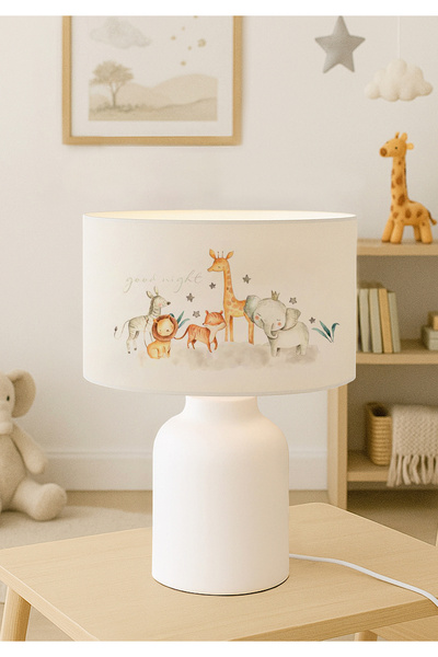 HOMİNG Fabric Printed Cute Animals Children's Room Lampshade Ayd-3052
