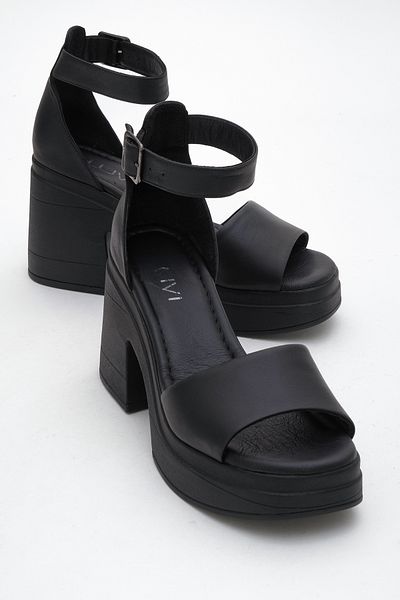 LuviShoes Sandale cu toc cu platformă pentru femei MARGOT din piele naturală