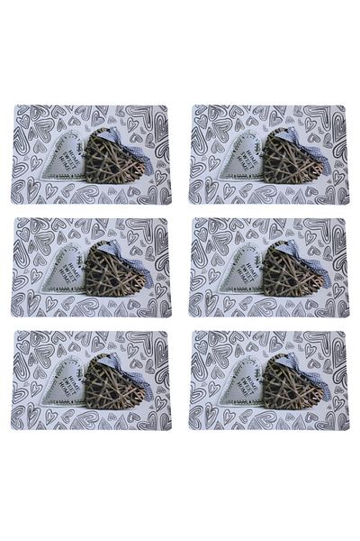 PUFO Set suporturi pentru farfurii pentru servirea mâncării, model Pufo Sweet Home, 6 piese