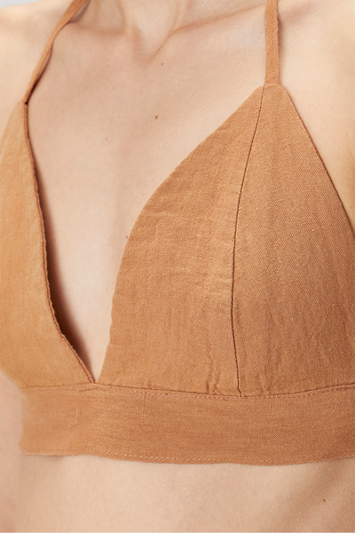 Barine Tiny Linen Bustier Tan