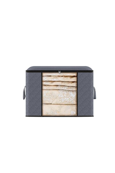 MACVI Geanta de Depozitare Gri cu Fermoar Macvi®, Marimea L, 70x50x30
