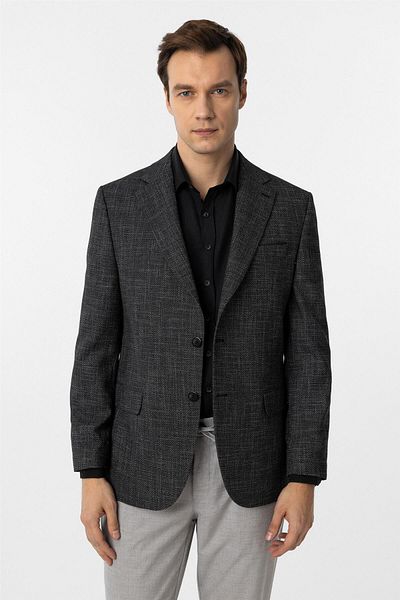 SÜVARİ Ανδρικό μονό μπουφάν Süvari Loose Cut 4 Drop Black