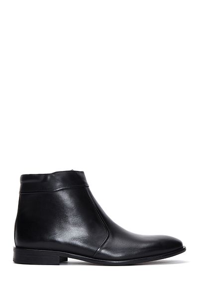 Derimod Men's Black Leather Classic Boots - Zippered 24Wfd 601618