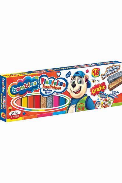 Bambino Modeling Clay Set in Square Stick Shape, 18 Intense Colors