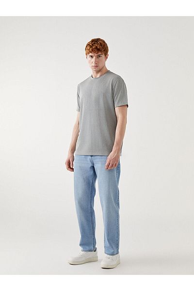 LC Waikiki Crew Neck Short Sleeve Men's Textured T-Shirt