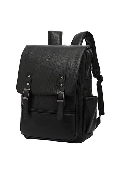 Versatyx Multifunctional Laptop & Travel Backpack, Vegan Leather Exterior, Multiple Pockets