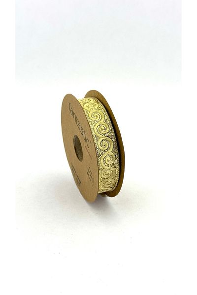 FANTASTIC KURDELE Gold Lurex Polyester Woven Ribbon 16 mm X 10 Meters – Decorative Ribbon, for Crafts and Decoration