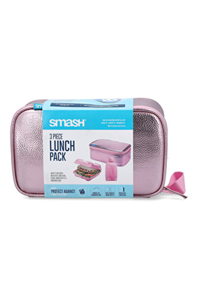 Smash حقيبة غداء معزولة مقاومة للبكتيريا ومتينة بسحاب مكونة من 3 قطع