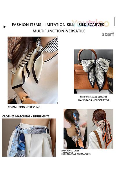 Youtrico Patterned scarf,Double Sided,Imitation silk,Classic horse,Stylish matching
