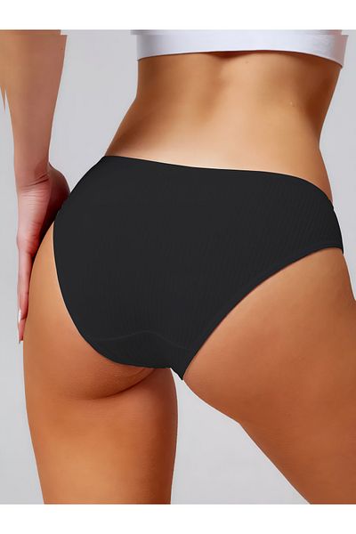 MİSTİRİK Chiloți cu nervuri din țesătură moale flexibilă model Taranto Culoare neagră
