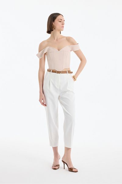 Quzu Belt Accessory Trousers Ecru