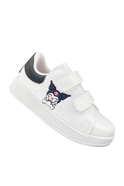 ALTUNTAŞ Chrome Printed Girls' Boys' Unisex Velcro Lightweight Sports Shoes Black