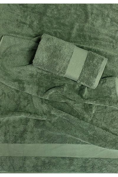 Lucy and Home Dot Bordered Hand Face, Head Towel Set of 2, 60X110 cm