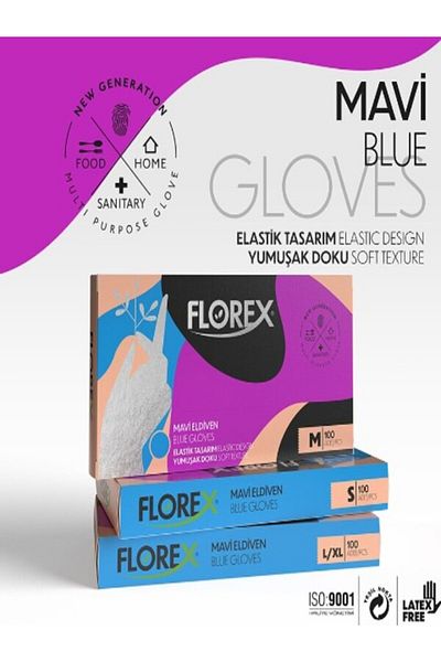 Reflex Florex Gloves Tpe Blue / m 1 Pack of 100