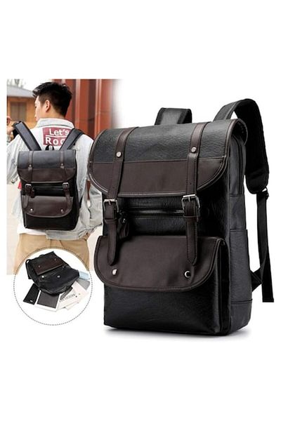 Versatyx Multifunctional Laptop & Travel Backpack, Vegan Leather Exterior, Multiple Pockets
