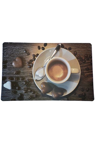 PUFO Set suporturi pentru farfurii pentru servirea mâncării, model Pufo Love Coffee, 6 piese