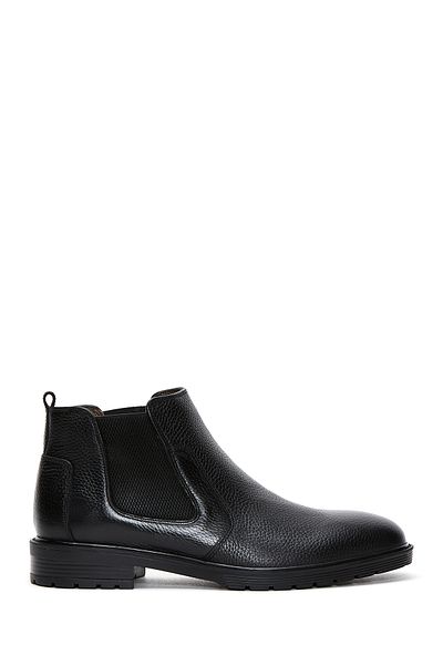 Derimod Men's Black Leather Casual Chelsea Boots 24Wfd6012Ft