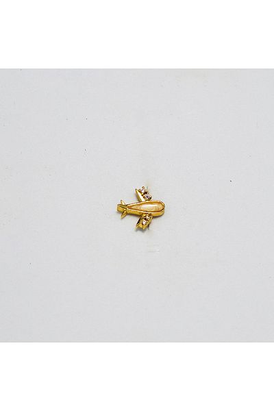 Piercing by Sever Body White Opaque Steel Piercing Gold/Gold Color and Transparent Stone (Targus Helix Conch Flat)
