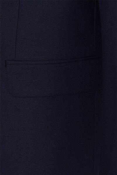 SÜVARİ Lacivert Regular Düz Mono Yaka 4 Drop Klasik Takım Elbise